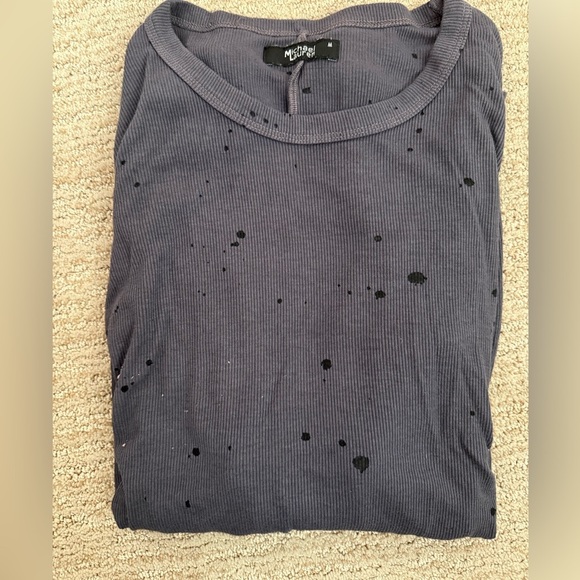 Michael Lauren -Solomon Elbow Cut Out Tee in Caviar- medium! Worn 1 time!! - Picture 4 of 4